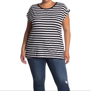 Plus Size Striped Muscle Tee